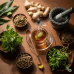 Ayurveda for Digestive Health remedies with natural herbs and tea