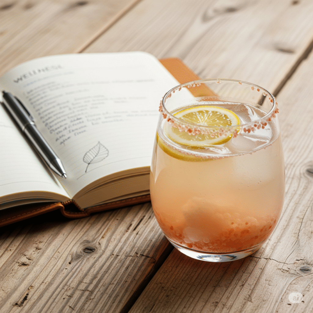 Mental Health & Stress Management Trends – cortisol cocktail drink with lemon and Himalayan salt.