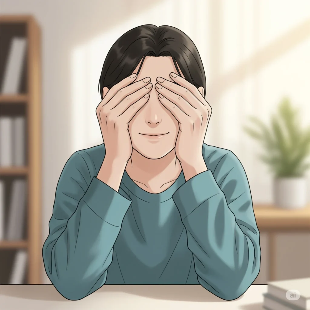Improve eyesight naturally – palming exercise to reduce eye strain and relax eyes