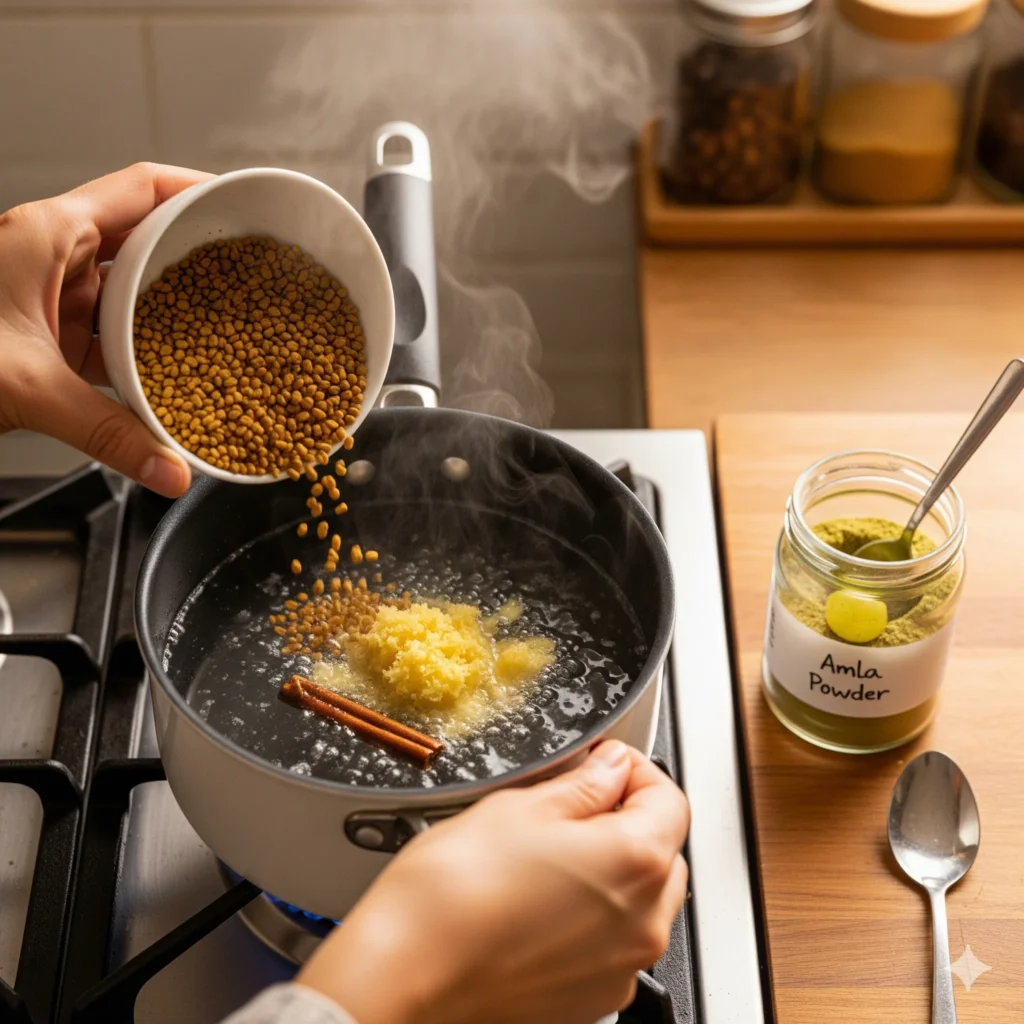 How to make herbal tea for high cholesterol using fenugreek seeds, ginger, and cinnamon – step by step