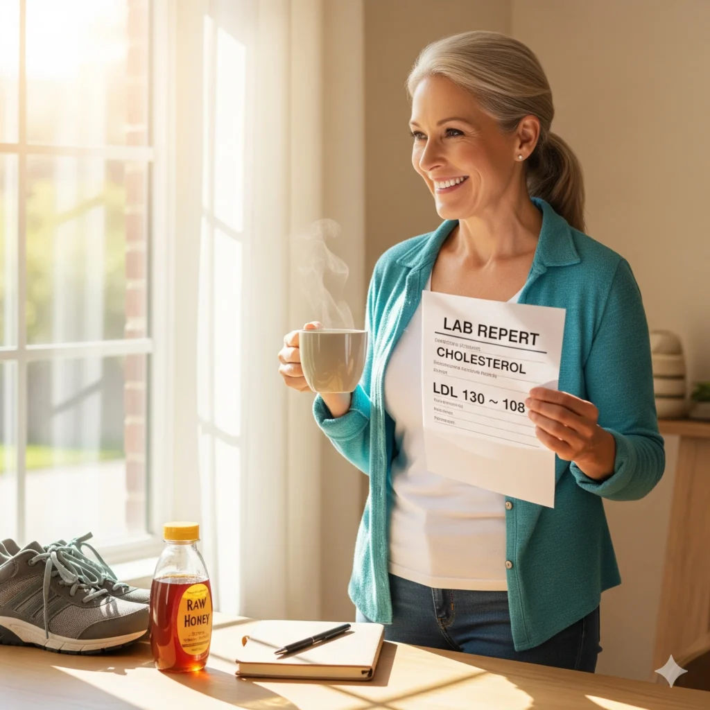 Lower cholesterol naturally with this daily tea and lifestyle – before and after heart health improvement