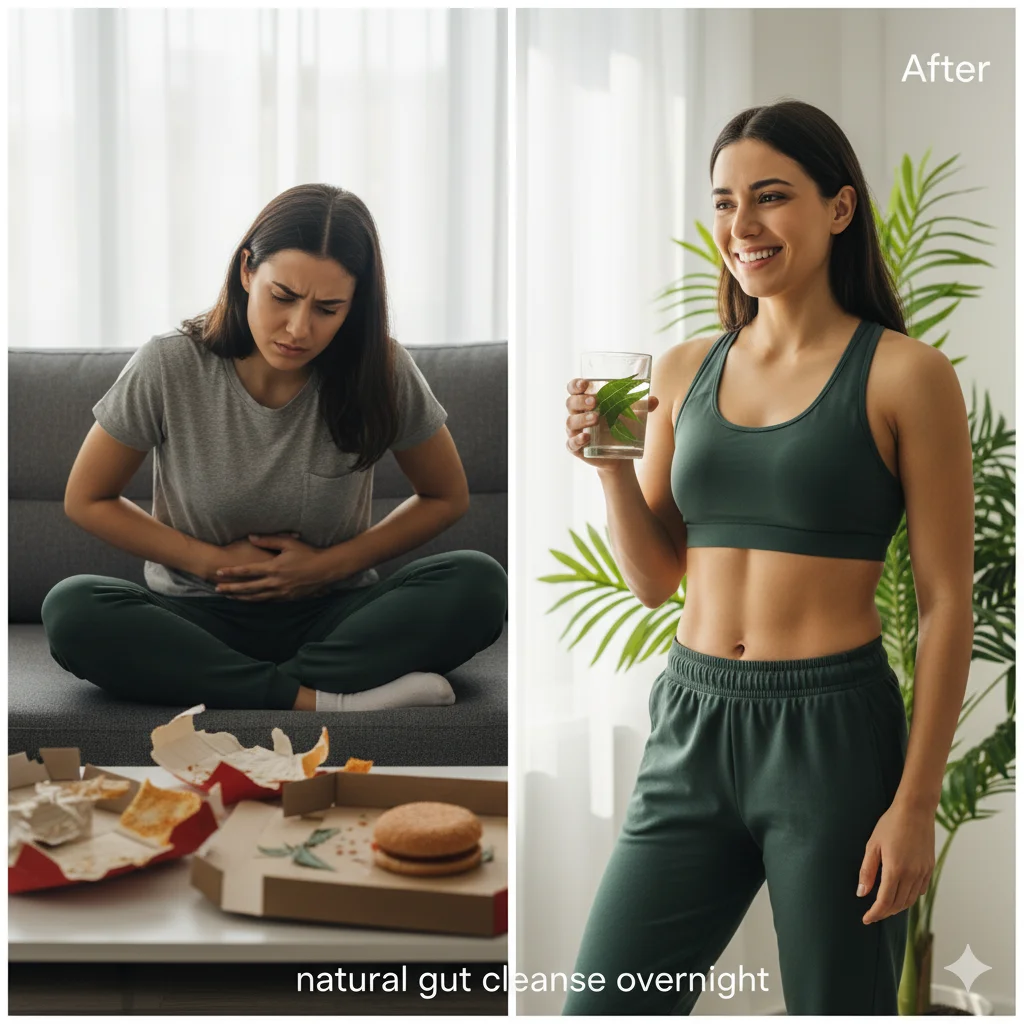 Natural gut cleanse overnight – lifestyle transformation using neem leaves for gut detox to reduce bloating and improve digestion