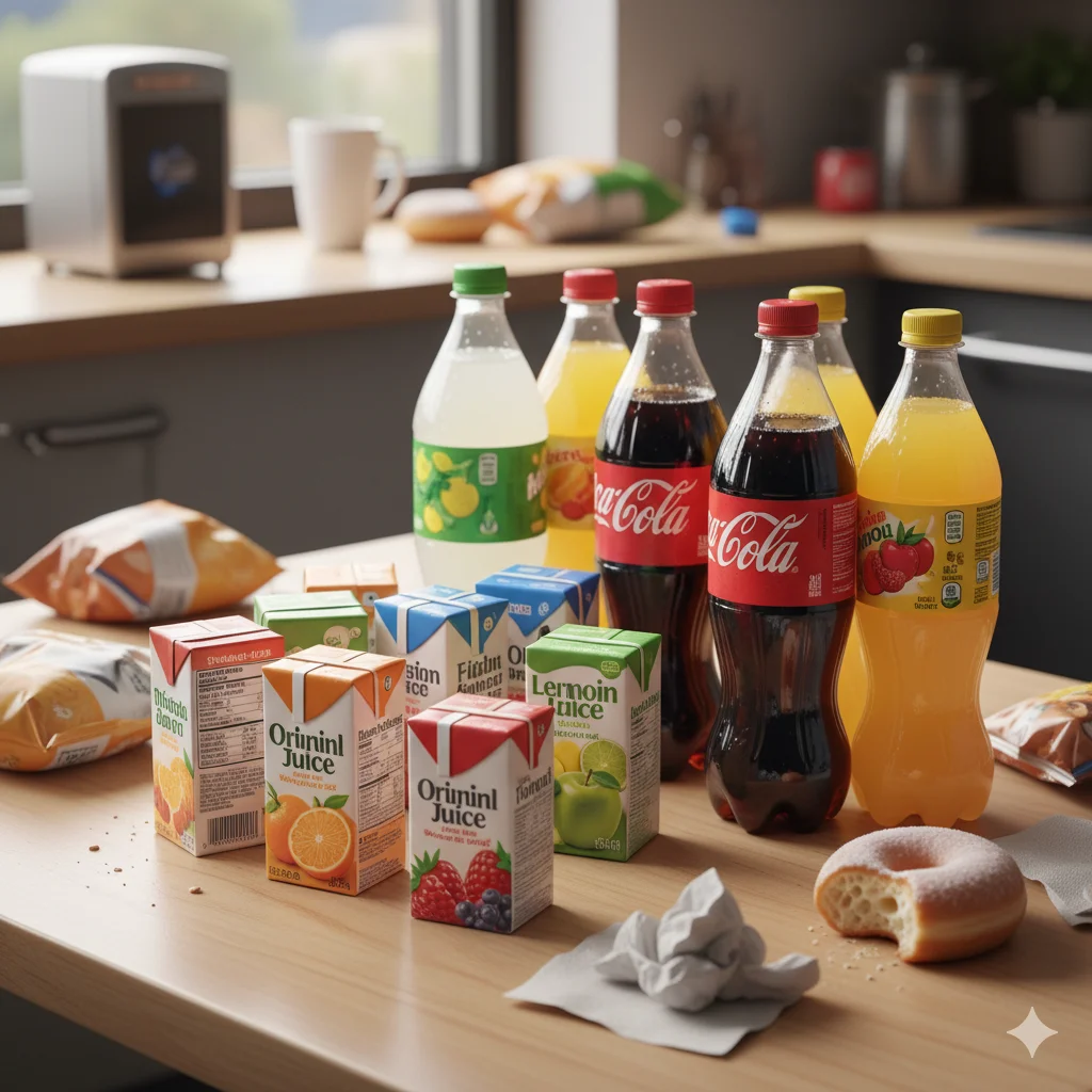 Sugary drinks are unhealthy breakfast foods to avoid