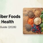 High-fiber foods for gut health – legumes, whole grains, vegetables, fruits and seeds that support the microbiome