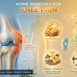 Home remedies for knee pain hero image showing natural remedies turmeric and exercise to stop cartilage wear