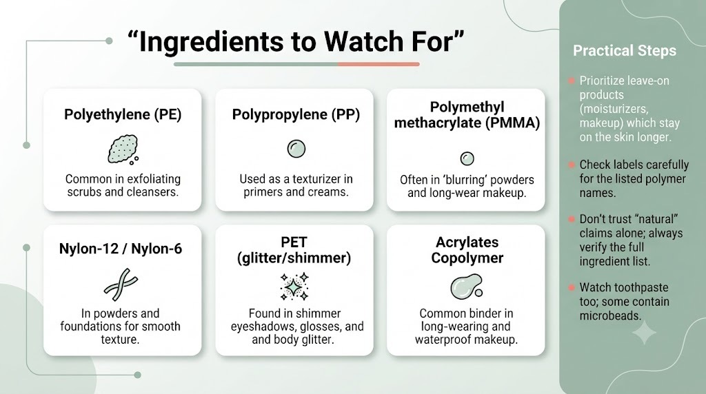 Microplastics in skincare – common ingredients to watch for and practical ways to reduce exposure