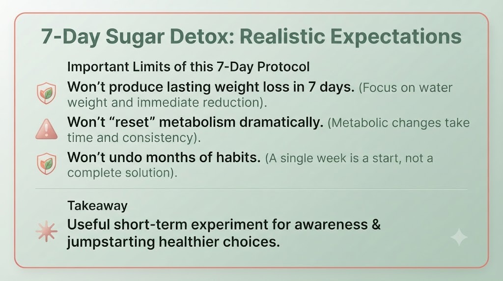 Honest limits of a 7-day sugar detox – not a lasting weight-loss fix or metabolic reset