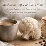 Mushroom coffee and lion’s mane extract showing the gap between research doses and typical serving amounts