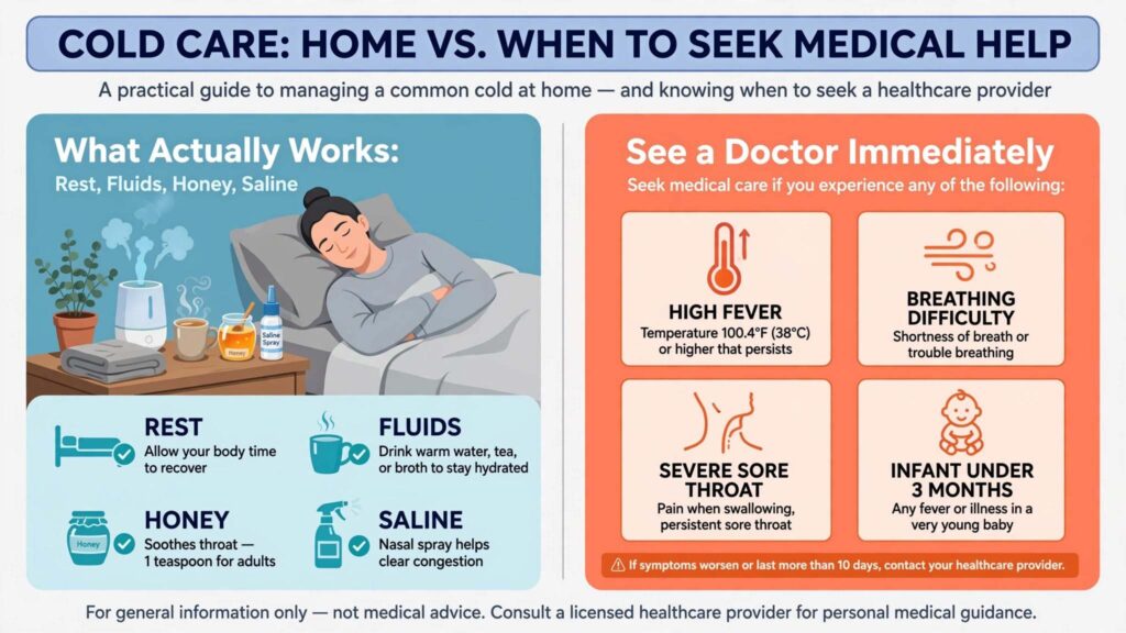 Evidence-based natural remedies for cold flu and sore throat including honey saltwater gargle humidifier saline and zinc